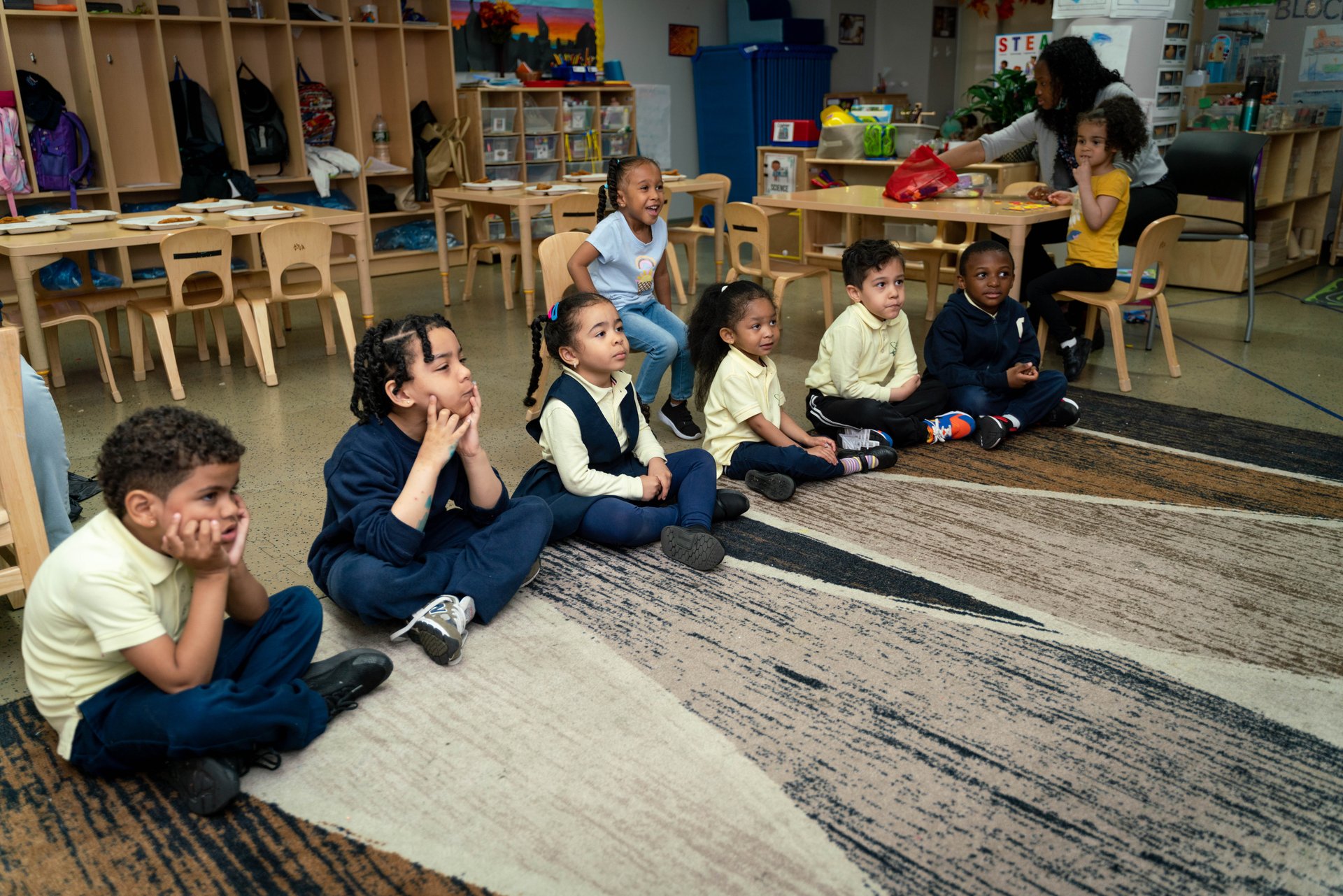 GoLD Pre-K students learning together in a group activity
