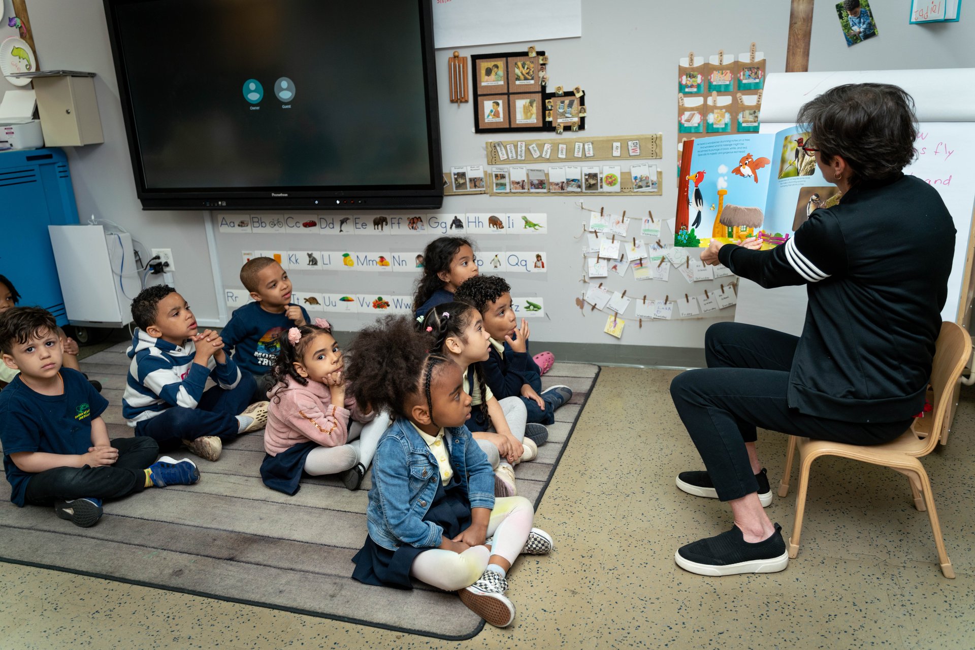 Students preparing for kindergarten